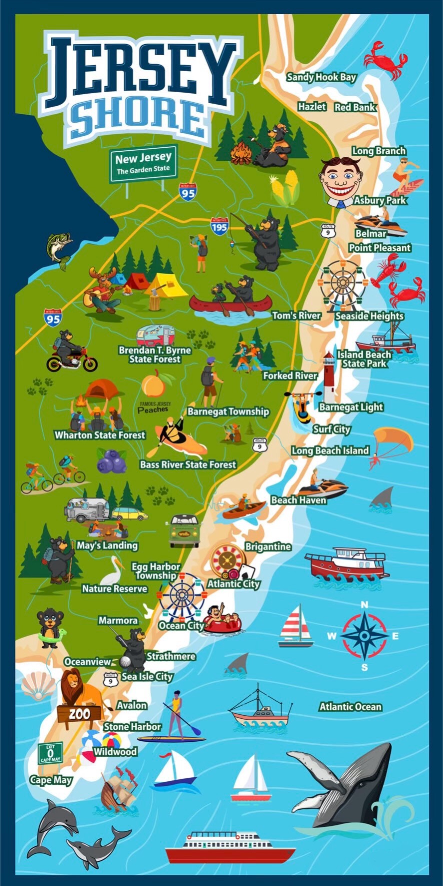 New Jersey beach towel symbolizing local travel destinations served by Jitney Shuttle